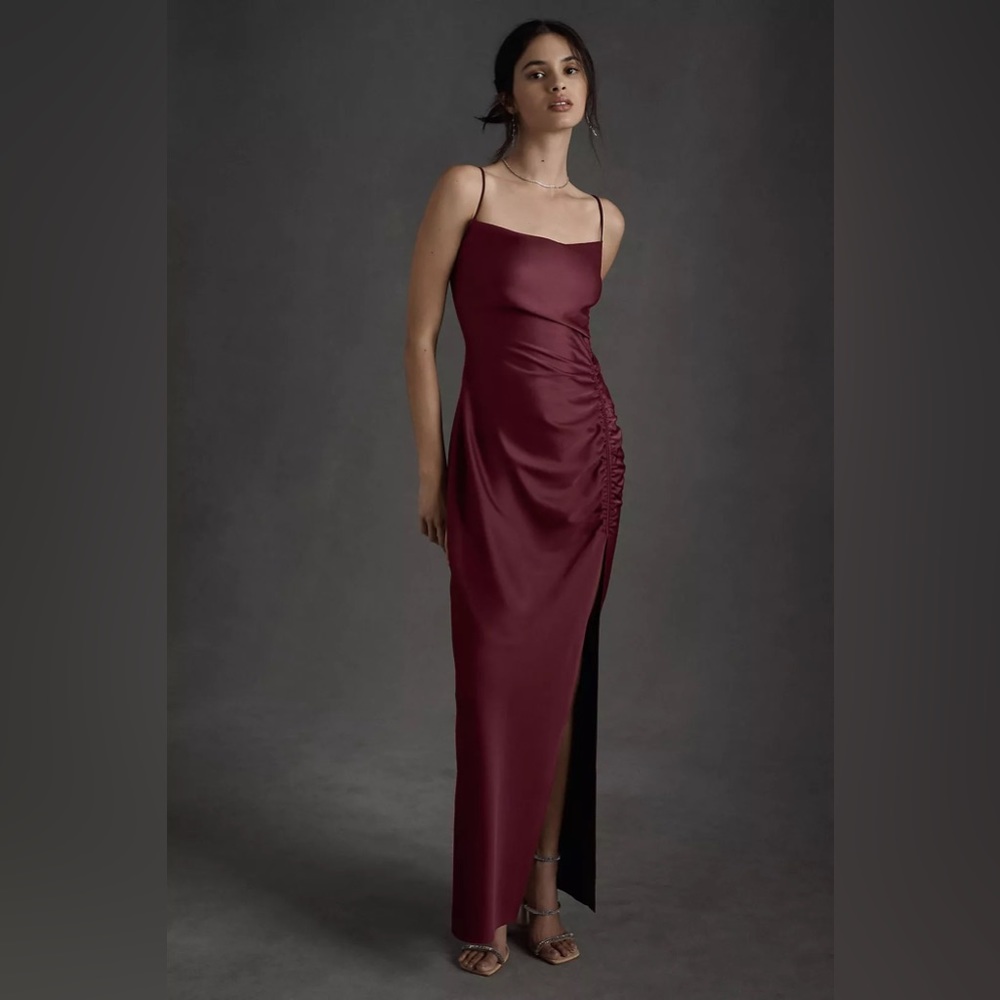 Anthropologie BHLDN Jennings Satin Charmeuse Dress